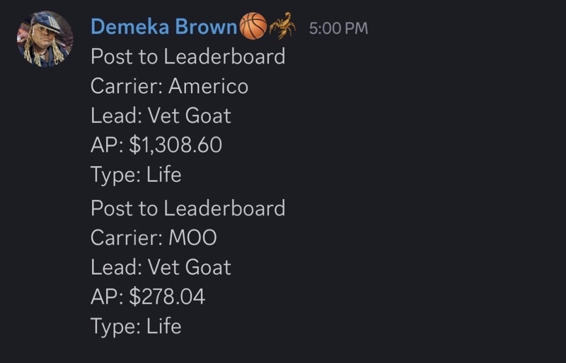 Real GOAT Leads agent win